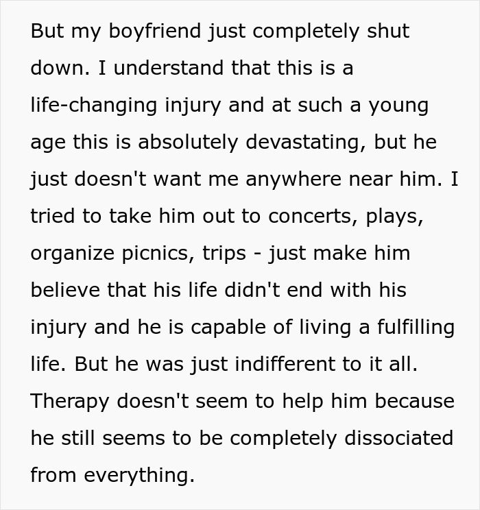Woman Wonders If Leaving Her Disabled Boyfriend Would Make Her A Bad Person Woman Wonders If Leaving Her Disabled Boyfriend Would Make Her A Bad Person