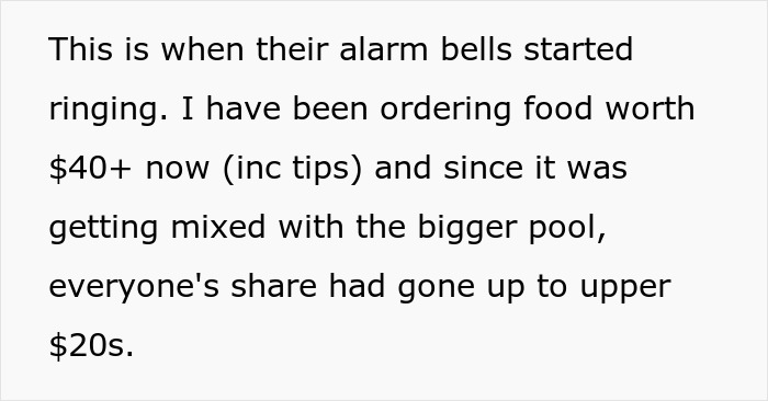 Guy Starts Ordering A Lot Of Food After Coworkers Refuse To Stop Splitting The Bill Guy Starts Ordering A Lot Of Food After Coworkers Refuse To Stop Splitting The Bill