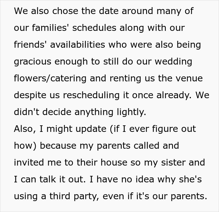 Bride Refuses To Move Her Wedding Once Again Just Because Of Her Pregnant MOH Bride Refuses To Move Her Wedding Once Again Just Because Of Her Pregnant MOH