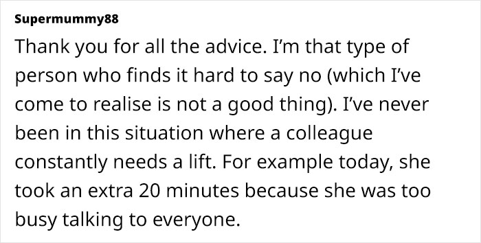 Woman Constantly Takes Overly Long To Get Ready, Loses The Free Rides Her Coworker Used To Give Woman Constantly Takes Overly Long To Get Ready, Loses The Free Rides Her Coworker Used To Give