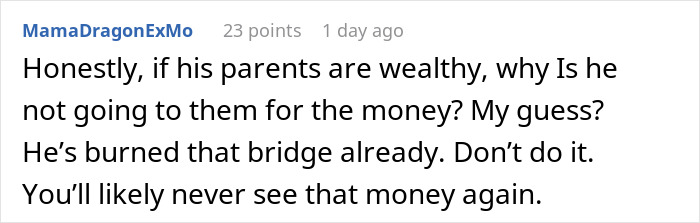 Rich BF With Doctor Parents Asks Barista GF For $16K From Her Hard-Earned Savings To Fix His Car Rich BF With Doctor Parents Asks Barista GF For $16K From Her Hard-Earned Savings To Fix His Car