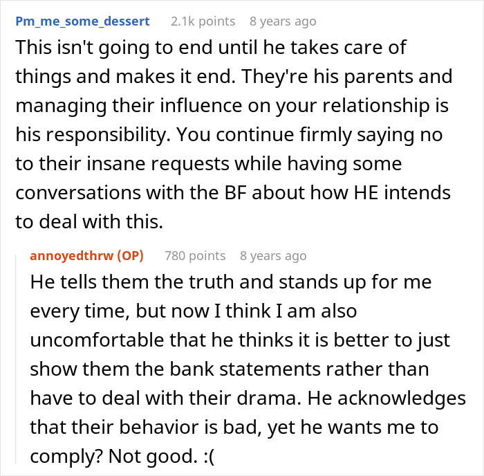 GF Earns More Than BF, His Manipulative Parents Demand To See Her Bank Statements, She’s Aghast GF Earns More Than BF, His Manipulative Parents Demand To See Her Bank Statements, She’s Aghast