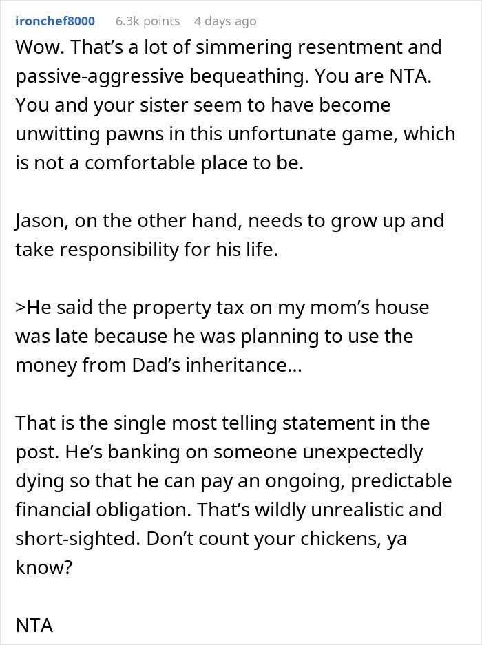 "He Needed The Money More Than Us": Sisters Refuse To Give Brother Any Inheritance "He Needed The Money More Than Us": Sisters Refuse To Give Brother Any Inheritance