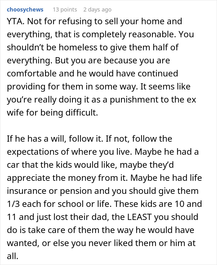 Woman Wants To Get Half Of Ex-Husband’s Inheritance For Kids, Gets A Reality Check From New Wife Woman Wants To Get Half Of Ex-Husband’s Inheritance For Kids, Gets A Reality Check From New Wife