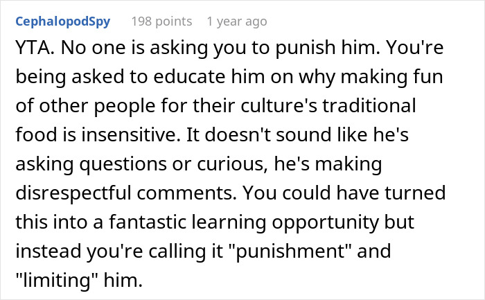 Mother Thinks Her Son Bullying Classmate About Her "Weird" Lunch Is Normal, Gets A Reality Check Mother Thinks Her Son Bullying Classmate About Her "Weird" Lunch Is Normal, Gets A Reality Check