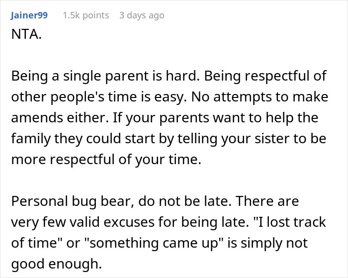 28YO Sis Is Sick Of Woman Who Is Always Late To Pick Up Her Kid When She Babysits, Loses It 28YO Sis Is Sick Of Woman Who Is Always Late To Pick Up Her Kid When She Babysits, Loses It