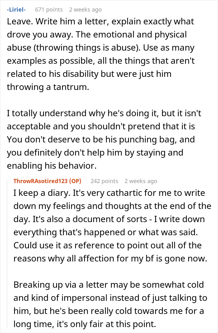 Woman Wonders If Leaving Her Disabled Boyfriend Would Make Her A Bad Person Woman Wonders If Leaving Her Disabled Boyfriend Would Make Her A Bad Person