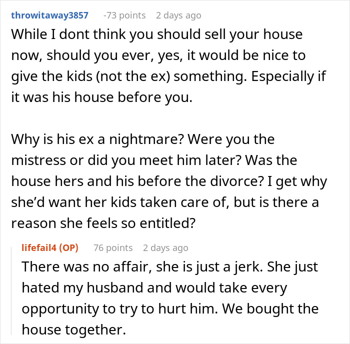 Woman Wants To Get Half Of Ex-Husband’s Inheritance For Kids, Gets A Reality Check From New Wife Woman Wants To Get Half Of Ex-Husband’s Inheritance For Kids, Gets A Reality Check From New Wife