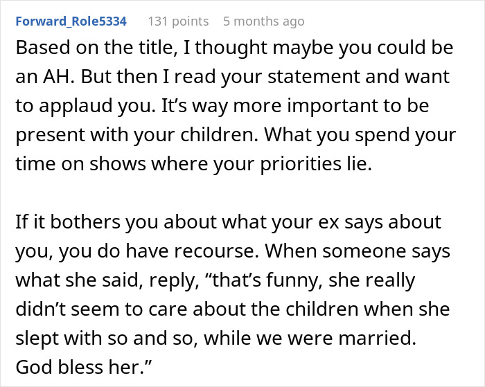 "AITA For Working Less After My Divorce Even Though It Means My Ex Gets Less Child Support?" "AITA For Working Less After My Divorce Even Though It Means My Ex Gets Less Child Support?"