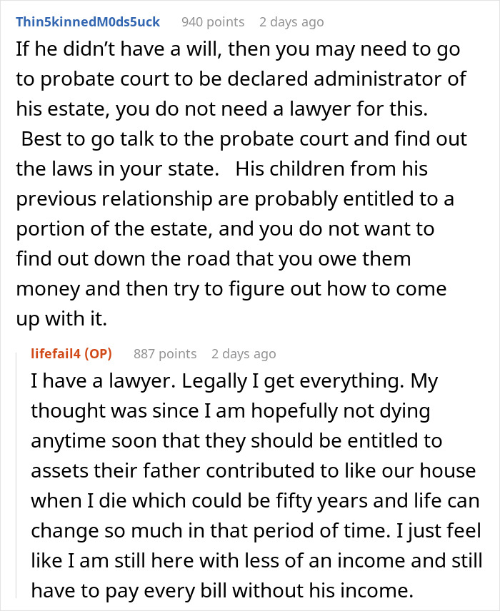 Woman Wants To Get Half Of Ex-Husband’s Inheritance For Kids, Gets A Reality Check From New Wife Woman Wants To Get Half Of Ex-Husband’s Inheritance For Kids, Gets A Reality Check From New Wife