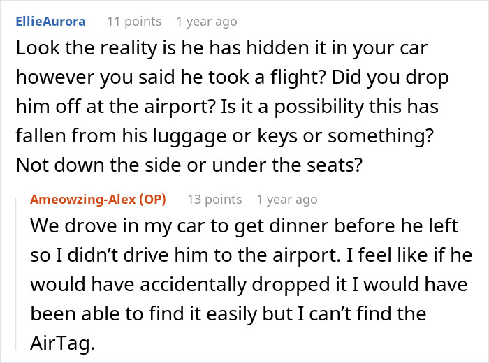 BF Says He Wants To Be Certain That His GF Is "Solid", Decides To Hide AirTag In Her Car BF Says He Wants To Be Certain That His GF Is "Solid", Decides To Hide AirTag In Her Car