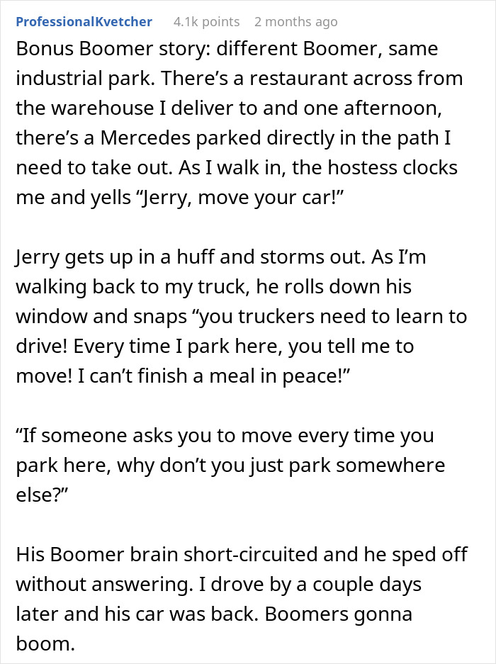 Trucker Refuses To Let Jerk Boomer Have His Way, Waits Patiently As He Screws Himself Up Trucker Refuses To Let Jerk Boomer Have His Way, Waits Patiently As He Screws Himself Up