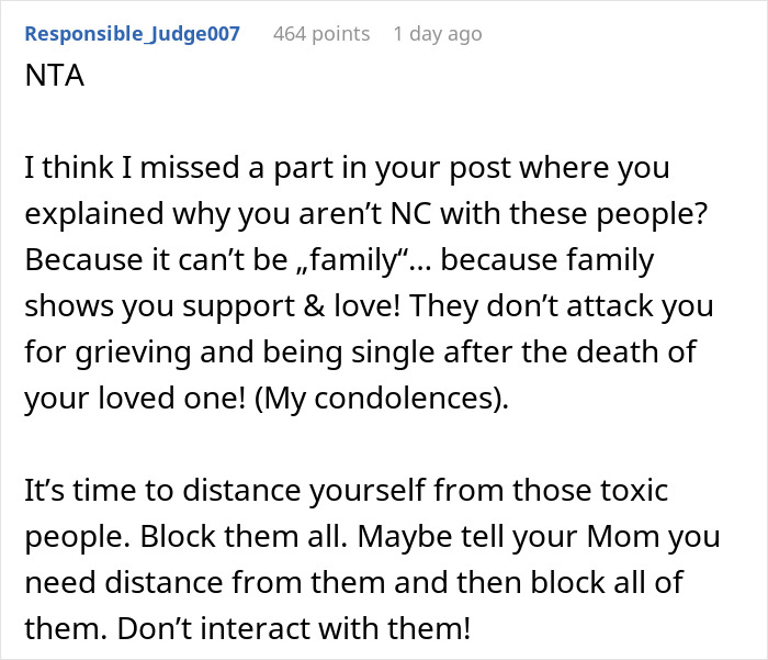 Widow Refuses To Go To Sister's Wedding After She And Entire Family Downplay Her Late Wife's Death Widow Refuses To Go To Sister's Wedding After She And Entire Family Downplay Her Late Wife's Death
