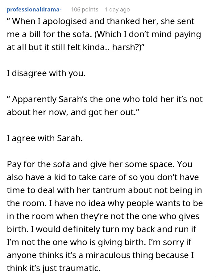 Woman Upset After Being Asked To Leave As Pregnant Friend Delivers Baby On Her Sofa Woman Upset After Being Asked To Leave As Pregnant Friend Delivers Baby On Her Sofa