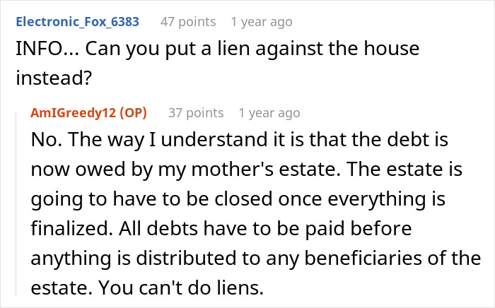 Woman Causes Family Drama By Refusing To Forgive Late Mom’s Debt And Demanding That Sister Pay It Woman Causes Family Drama By Refusing To Forgive Late Mom’s Debt And Demanding That Sister Pay It