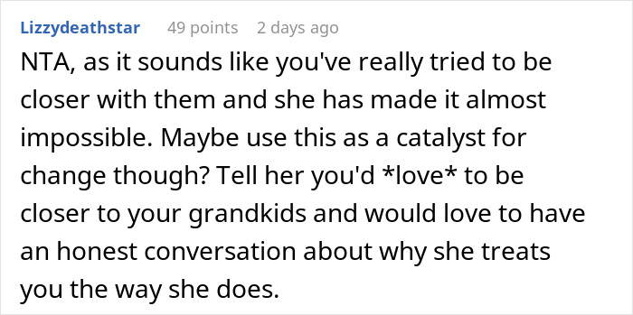Text discussing a challenging relationship and grandkids, highlighting the need for honest conversation and change. Text discussing a challenging relationship and grandkids, highlighting the need for honest conversation and change.