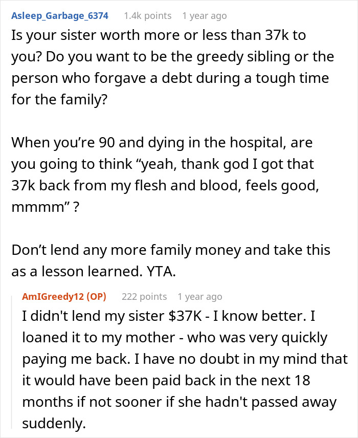 Woman Causes Family Drama By Refusing To Forgive Late Mom’s Debt And Demanding That Sister Pay It Woman Causes Family Drama By Refusing To Forgive Late Mom’s Debt And Demanding That Sister Pay It
