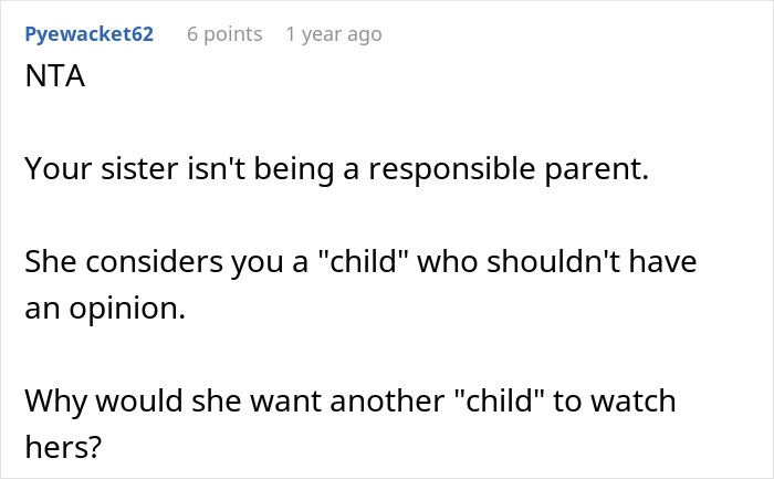 Woman Refuses To Babysit Nephews Until Their Mom Addresses The Serious Problem They Have Woman Refuses To Babysit Nephews Until Their Mom Addresses The Serious Problem They Have