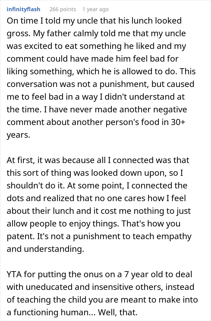 Mother Thinks Her Son Bullying Classmate About Her "Weird" Lunch Is Normal, Gets A Reality Check Mother Thinks Her Son Bullying Classmate About Her "Weird" Lunch Is Normal, Gets A Reality Check