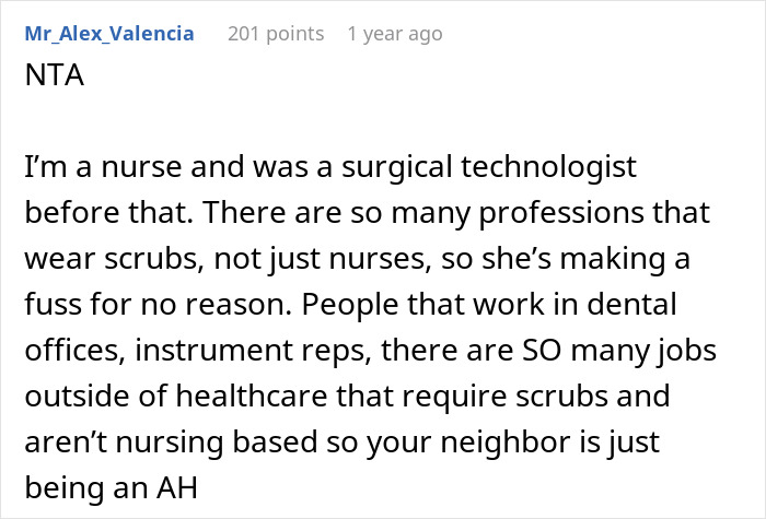 Student Gets Criticized By Neighbor As She's Not A Nurse But Is Wearing Scrubs, Seeks Advice Online Student Gets Criticized By Neighbor As She's Not A Nurse But Is Wearing Scrubs, Seeks Advice Online