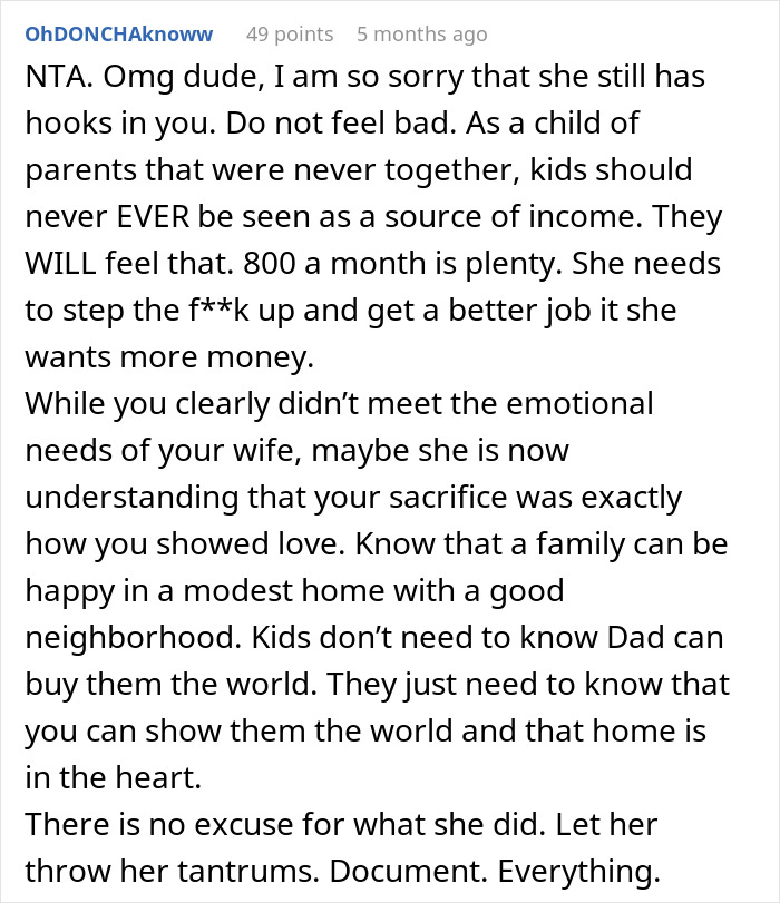"AITA For Working Less After My Divorce Even Though It Means My Ex Gets Less Child Support?" "AITA For Working Less After My Divorce Even Though It Means My Ex Gets Less Child Support?"