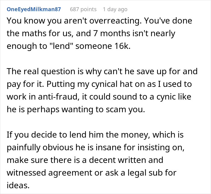 Rich BF With Doctor Parents Asks Barista GF For $16K From Her Hard-Earned Savings To Fix His Car Rich BF With Doctor Parents Asks Barista GF For $16K From Her Hard-Earned Savings To Fix His Car