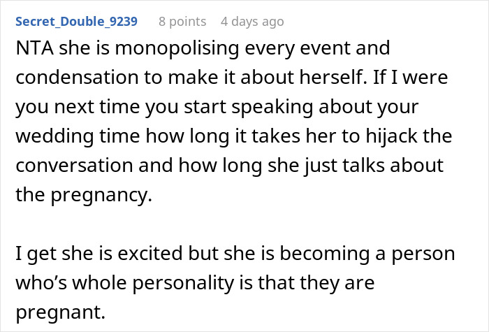 Pregnant Sister Plans Her Gender Reveal On Woman’s Wedding Weekend, Gets Uninvited Pregnant Sister Plans Her Gender Reveal On Woman’s Wedding Weekend, Gets Uninvited