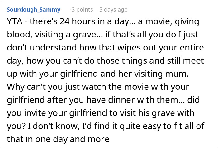 Man’s Grief Ritual Ends In A Cold Breakup After GF Is Forced To Have Lunch Date With Mom Alone Man’s Grief Ritual Ends In A Cold Breakup After GF Is Forced To Have Lunch Date With Mom Alone
