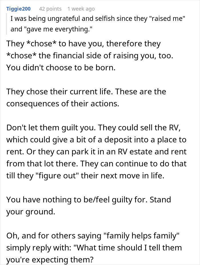 Woman Refuses To Take In Her Parents After They Regretted Pursuing Their Dream, Is Called Selfish Woman Refuses To Take In Her Parents After They Regretted Pursuing Their Dream, Is Called Selfish