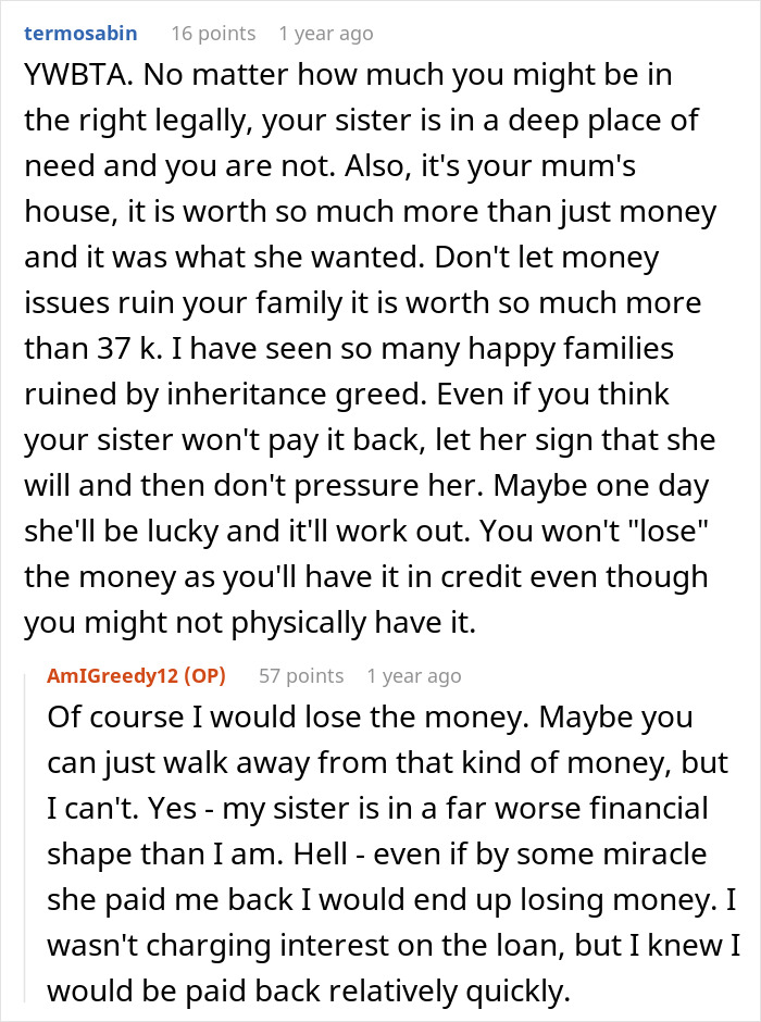 Woman Causes Family Drama By Refusing To Forgive Late Mom’s Debt And Demanding That Sister Pay It Woman Causes Family Drama By Refusing To Forgive Late Mom’s Debt And Demanding That Sister Pay It