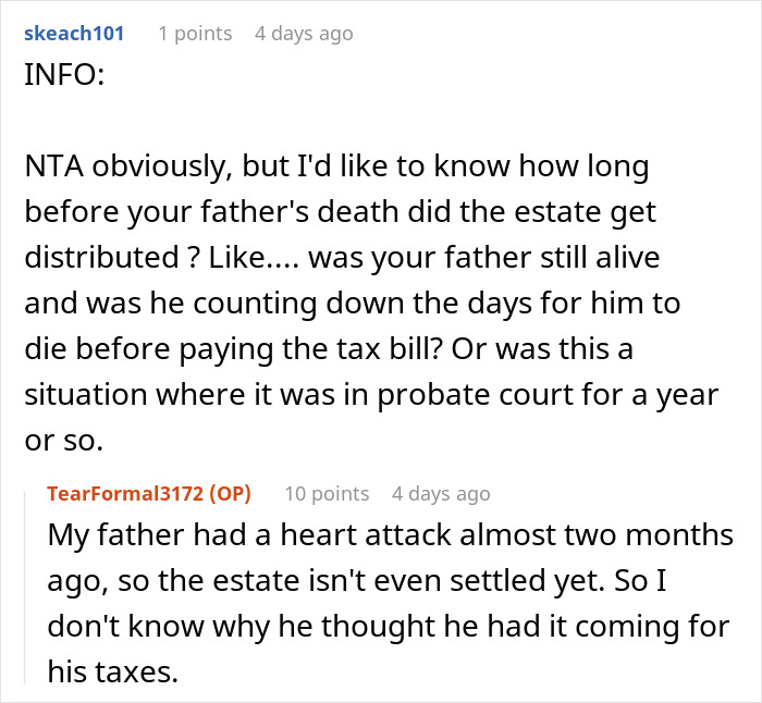 "He Needed The Money More Than Us": Sisters Refuse To Give Brother Any Inheritance "He Needed The Money More Than Us": Sisters Refuse To Give Brother Any Inheritance