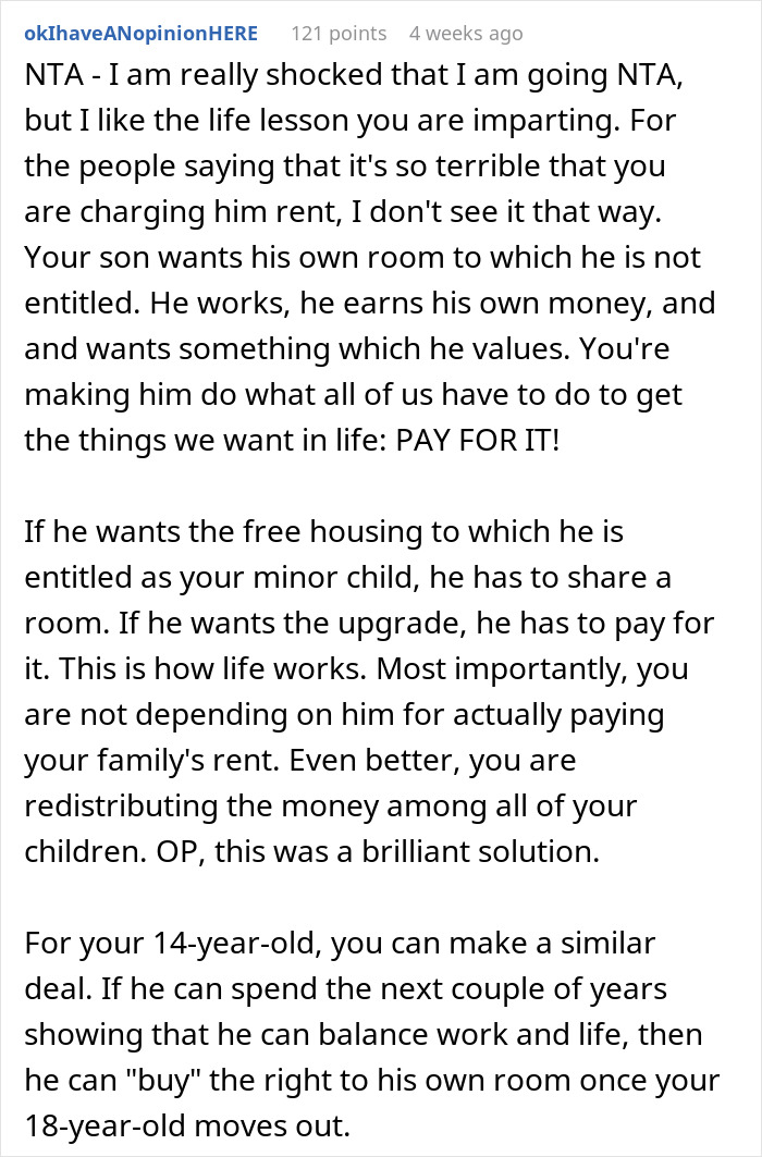 Eldest Son Says He Will Move Out Unless He Gets A Separate Room, Is Told To Pay Rent Eldest Son Says He Will Move Out Unless He Gets A Separate Room, Is Told To Pay Rent