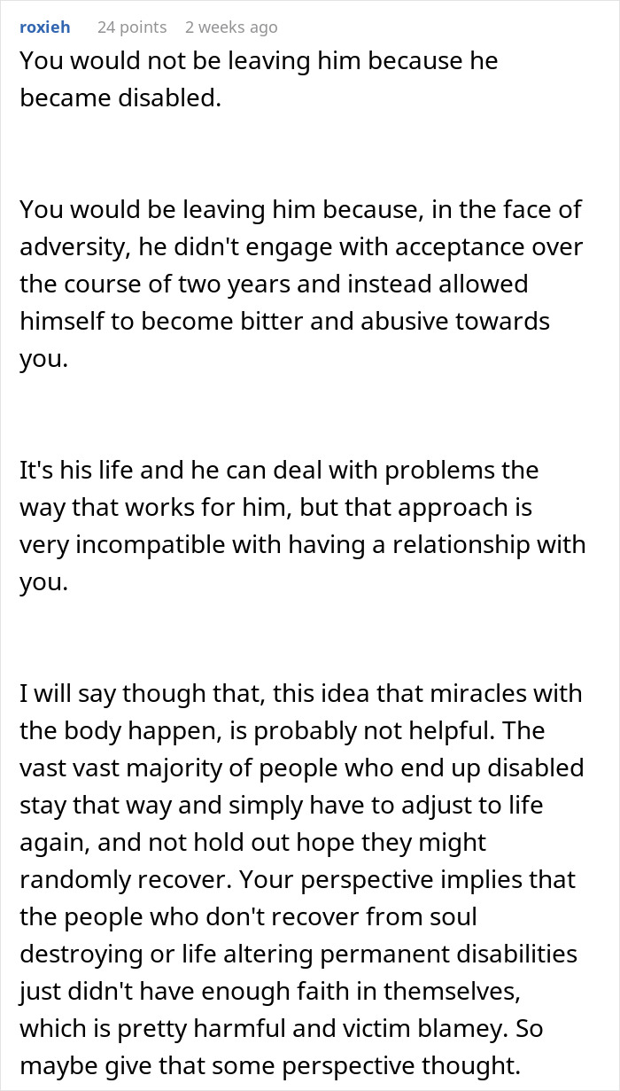 Woman Wonders If Leaving Her Disabled Boyfriend Would Make Her A Bad Person Woman Wonders If Leaving Her Disabled Boyfriend Would Make Her A Bad Person