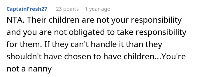 Childfree Woman Gets Called Out For Not Babysitting At Family Events, Gives Them A Reality Check Childfree Woman Gets Called Out For Not Babysitting At Family Events, Gives Them A Reality Check