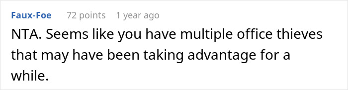 Woman Tired Of Office Food Thieves Locks Her Snacks Up, Gets Confronted By One Of Them Woman Tired Of Office Food Thieves Locks Her Snacks Up, Gets Confronted By One Of Them