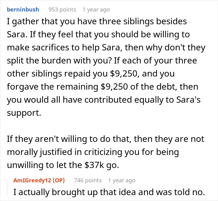 Woman Causes Family Drama By Refusing To Forgive Late Mom’s Debt And Demanding That Sister Pay It Woman Causes Family Drama By Refusing To Forgive Late Mom’s Debt And Demanding That Sister Pay It
