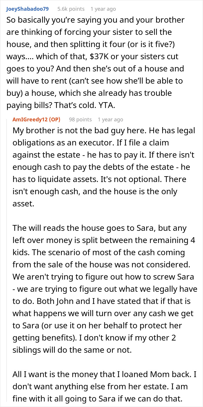 Woman Causes Family Drama By Refusing To Forgive Late Mom’s Debt And Demanding That Sister Pay It Woman Causes Family Drama By Refusing To Forgive Late Mom’s Debt And Demanding That Sister Pay It
