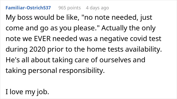 One Sick Day Turns Into Whole Week Off For Employee Who Maliciously Complied With Boss's Request One Sick Day Turns Into Whole Week Off For Employee Who Maliciously Complied With Boss's Request