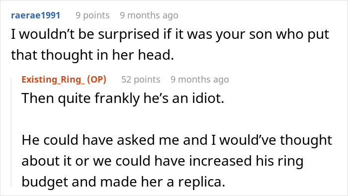 DIL Demands That MIL Give Up Her Emerald Ring As An Heirloom Engagement Ring, Is Told To Get Out DIL Demands That MIL Give Up Her Emerald Ring As An Heirloom Engagement Ring, Is Told To Get Out