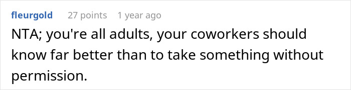 Woman Tired Of Office Food Thieves Locks Her Snacks Up, Gets Confronted By One Of Them Woman Tired Of Office Food Thieves Locks Her Snacks Up, Gets Confronted By One Of Them