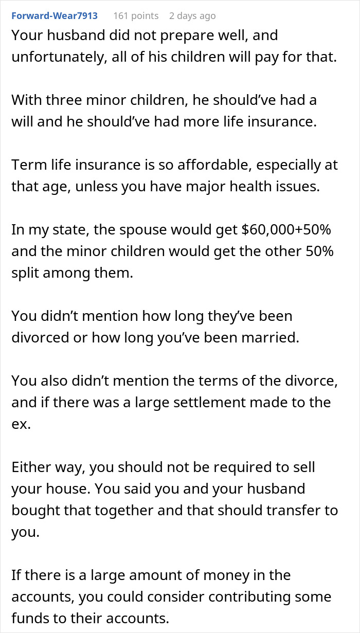 Woman Wants To Get Half Of Ex-Husband’s Inheritance For Kids, Gets A Reality Check From New Wife Woman Wants To Get Half Of Ex-Husband’s Inheritance For Kids, Gets A Reality Check From New Wife