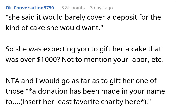 Hobby Baker Offers To Pay $250 Towards Cousin’s Wedding Cake As A Gift, Drama Ensues Hobby Baker Offers To Pay $250 Towards Cousin’s Wedding Cake As A Gift, Drama Ensues