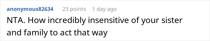 Widow Refuses To Go To Sister's Wedding After She And Entire Family Downplay Her Late Wife's Death Widow Refuses To Go To Sister's Wedding After She And Entire Family Downplay Her Late Wife's Death