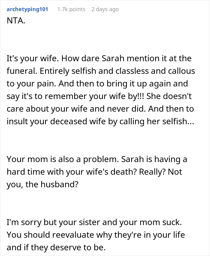Guy Shocked At Sisters Audacity After His Wife Dies: "She Is A Selfish Cow" Guy Shocked At Sisters Audacity After His Wife Dies: "She Is A Selfish Cow"
