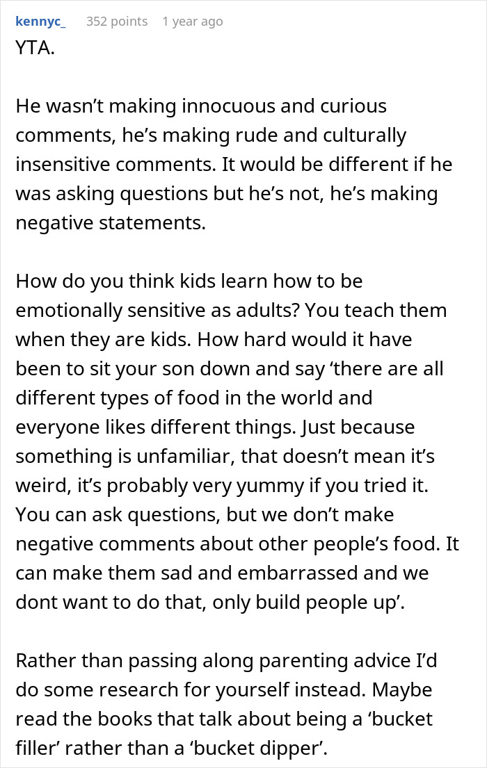 Mother Thinks Her Son Bullying Classmate About Her "Weird" Lunch Is Normal, Gets A Reality Check Mother Thinks Her Son Bullying Classmate About Her "Weird" Lunch Is Normal, Gets A Reality Check