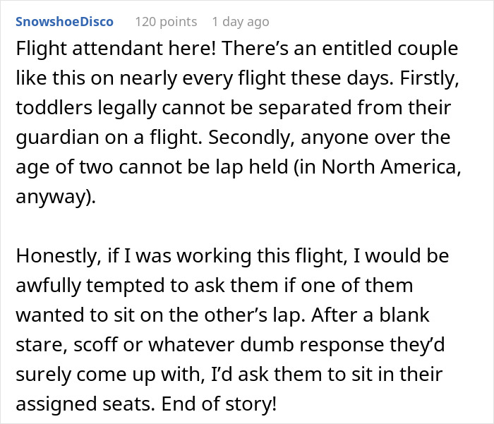 Passenger Demands Toddler Move From Paid Seat: "Not Ask, But Demand" Passenger Demands Toddler Move From Paid Seat: "Not Ask, But Demand"