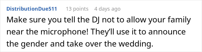 Pregnant Sister Plans Her Gender Reveal On Woman’s Wedding Weekend, Gets Uninvited Pregnant Sister Plans Her Gender Reveal On Woman’s Wedding Weekend, Gets Uninvited