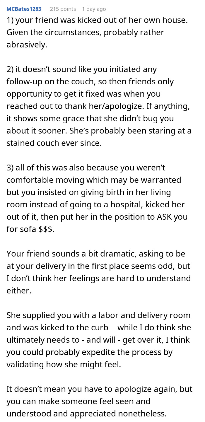 Woman Upset After Being Asked To Leave As Pregnant Friend Delivers Baby On Her Sofa Woman Upset After Being Asked To Leave As Pregnant Friend Delivers Baby On Her Sofa
