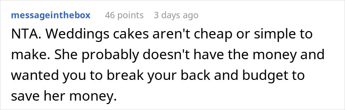 Hobby Baker Offers To Pay $250 Towards Cousin’s Wedding Cake As A Gift, Drama Ensues Hobby Baker Offers To Pay $250 Towards Cousin’s Wedding Cake As A Gift, Drama Ensues