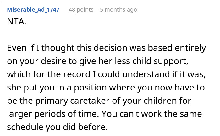 "AITA For Working Less After My Divorce Even Though It Means My Ex Gets Less Child Support?" "AITA For Working Less After My Divorce Even Though It Means My Ex Gets Less Child Support?"
